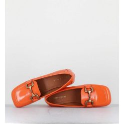 Wholesale Garrice Mocassins 60S En Cuir Vernis Orange - Lake Naplak Arancio