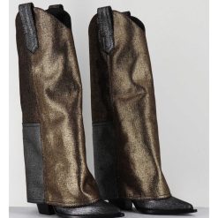 Online Garrice Bottes Santiag Jean Lamine Bronze & Argent -E3869-T Ric Silver Gold