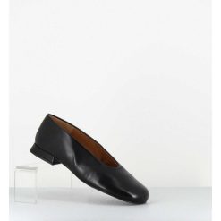 Hot Garrice Ballerines Minimalistes En Cuir Souple Noir - Paola Black Nappa