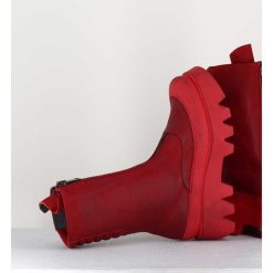 Hot Garrice Boots En Cuir Souple Rouge A Zip - 2682 Rosso