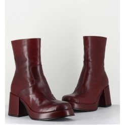 Clearance Garrice Boots 70S En Cuir Bordeaux - Archi Bordeau