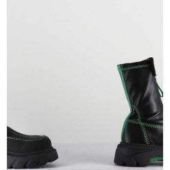 Wholesale Garrice Boots En Cuir Stretch Noir & Vert - Danica Raven Black