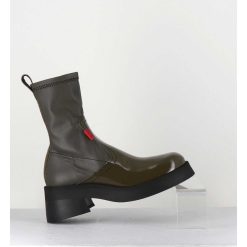 New Garrice Boots En Cuir Stretch Khaki - Oliana Khaki Boots