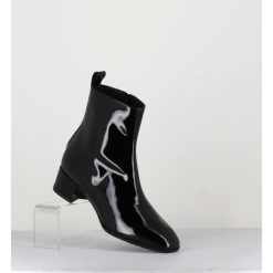 Hot Garrice Boots 60S En Cuir Vernis Noir - Jane Vernice Nero