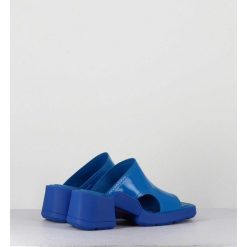 Hot Garrice Mules 90S Cuir Vernis Bleu & Surpiqures - Tawny Blue Mules