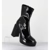 New Garrice Boots A Plateforme Stretch Vernis Noir - E3527 Rain Nero