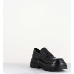 New Garrice Mocassins Chunky En Cuir Noir - Diwa Nero