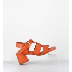 Online Garrice Sandales Multi-Brides En Cuir Graine Orange - S125 Cloud Orange