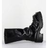 New Garrice Boots Ligne Brutaliste En Cuir Glace Noir - Dima Shiny Nero