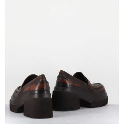 Clearance Garrice Mocassins Chunky En Cuir Marron Vieilli - E3728 Beta Cuoio