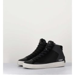 Hot Garrice Sneakers Hautes Cuir Noir & Zip - Distressed High Black