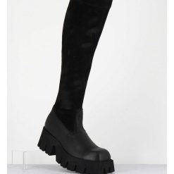 Hot Garrice Bottes Stretch Bi-Matiere Cuir Noir - 4225 Gas Nero