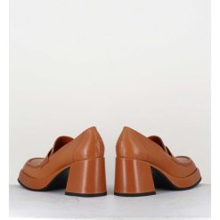 New Garrice Mocassins A Plateforme En Cuir Camel - Meda Cuoio