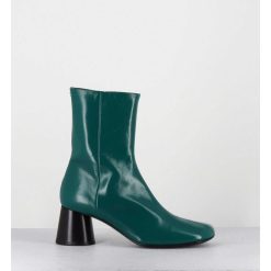 Hot Garrice Boots En Cuir Brillant Vert Talon Geometrique - Dani04 Glaze Selva