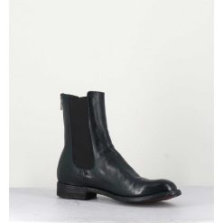 New Garrice Boots Plates En Cuir Vert Sombre, Elastique & Bout Fleuri - Lexikon099 Frenchlover