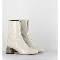 Online Garrice Boots 60S En Cuir Vernis Blanc - Caren07 Plum Osso