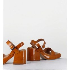 Best Garrice Sandales A Plateforme En Cuir Vernis Camel - Beverly Camel Sandals