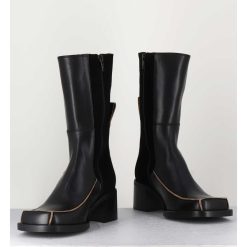 Online Garrice Boots Bi-Matiere Noir Bout Carre 90S - Jill Black Boots