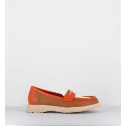 Hot Garrice Mocassins Legers En Cuir Graine Orange Beige - S146 Cuoio Panna