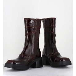 Best Garrice Boots Cuir Bordeaux Surpiqures 90'S - Malene Burgundy Boots