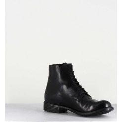 Online Garrice Bottines Plates A Lacets En Cuir Noir - Mars007 Nero