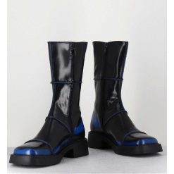 Best Garrice Boots Noir & Bleu Bout Carre 90S - Edahlia Blu Boots