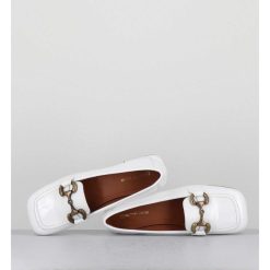 New Garrice Mocassins 60S En Cuir Vernis Blanc - Lake Naplak Bianco