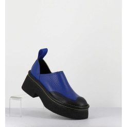 Online Garrice Sabots Chunky Cuir Graine Bleu Electrique - Mercedes Blue Mules