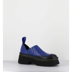 Online Garrice Sabots Chunky Cuir Graine Bleu Electrique - Mercedes Blue Mules