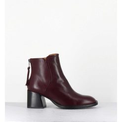 New Garrice Boots Courtes En Cuir Souple Bordeaux - W230427 Seta Rubino