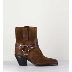 Wholesale Garrice Boots Santiag En Daim Marron Vieilli - 5180 Birra