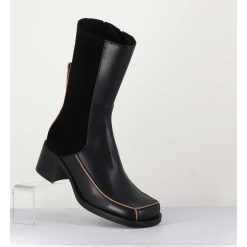 Online Garrice Boots Bi-Matiere Noir Bout Carre 90S - Jill Black Boots