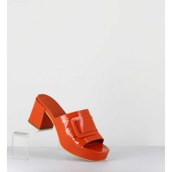 New Garrice Mules A Plateforme Petit Talon Vernis Orange - 11532 Vetro Orange