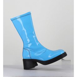 Hot Garrice Boots Vinyle Stretch Bleu Ciel - Vero Blue Boots