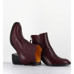 New Garrice Boots Courtes En Cuir Souple Bordeaux - W230427 Seta Rubino