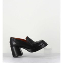 New Garrice Mocassins A Plateforme En Cuir Noir - Meda Nero