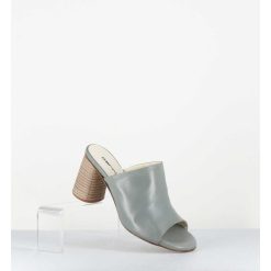 Wholesale Garrice Mules A Talon En Cuir Gris - Maya02 Buffy Cloud