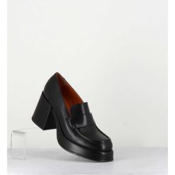 New Garrice Mocassins A Plateforme En Cuir Noir - Meda Nero