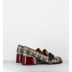 New Garrice Mocassins A Petit Talon Cuir Imprime Tartan & Boucle - Bucle Scotch Classic