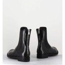 Best Garrice Boots Plates En Cuir Noir & Elastique - Lexikon073 Nero