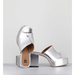 Online Garrice Mules A Plateforme En Cuir Metallise Argent - 1Gs444 Rabat Argento