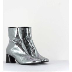 Online Garrice Boots En Cuir Froisse Metallise Argent - Odile02 Metal