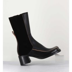 Online Garrice Boots Bi-Matiere Noir Bout Carre 90S - Jill Black Boots