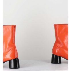 Online Garrice Boots 60S En Cuir Orange & Talon Noir - Caren07 Glaze Nespola