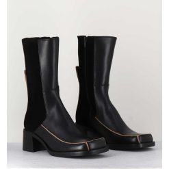 Online Garrice Boots Bi-Matiere Noir Bout Carre 90S - Jill Black Boots