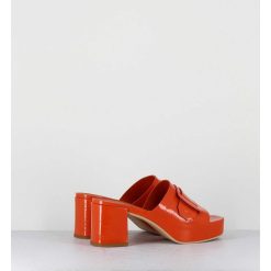 New Garrice Mules A Plateforme Petit Talon Vernis Orange - 11532 Vetro Orange