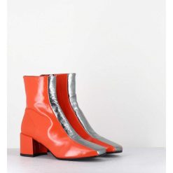 Hot Garrice Boots 70S Cuir Orange & Metal Argent - Cecil13 Nespola Silver