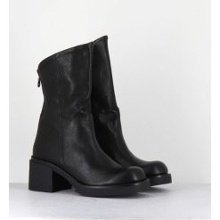 Clearance Garrice Boots Legeres Esprit Biker En Cuir Noir - Yama Lavato Nero