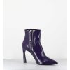 Online Garrice Boots Bout Pointu Talon Haut Cuir Violet - Veva05 Glaze Uva