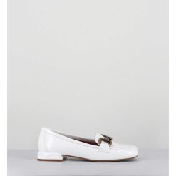 New Garrice Mocassins 60S En Cuir Vernis Blanc - Lake Naplak Bianco